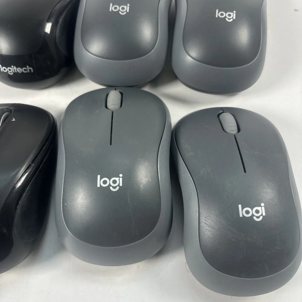 LOT OF 6 LOGITECH Logi Wireless Mouse M185(4) Grey & M325s (2) Black